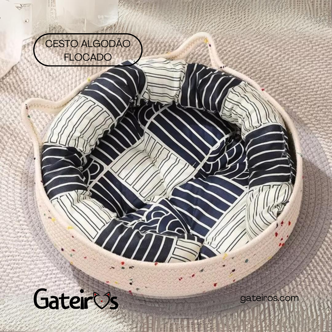 Cesto Algodão Flocado